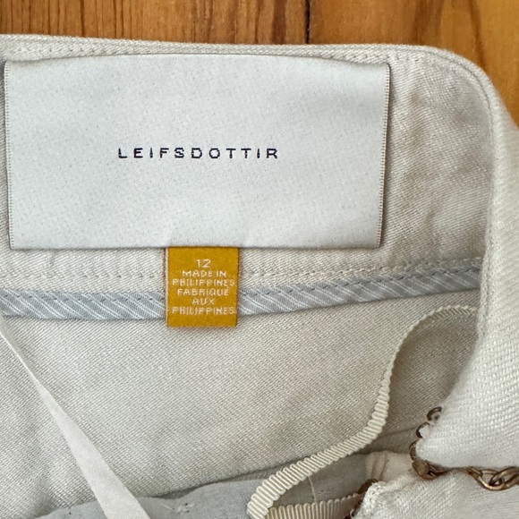 Leiffsdottir pants linen cream and black wide leg nautical - Picture 3 of 6